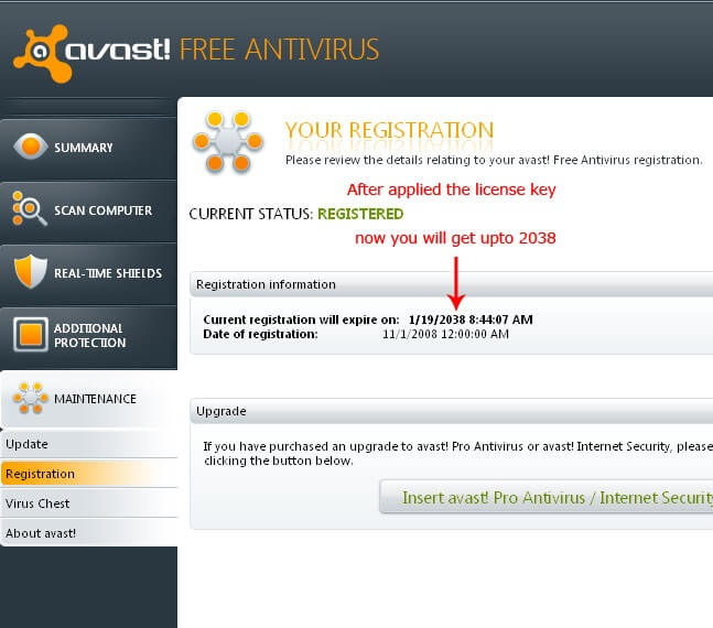 Avast antivirus licence key